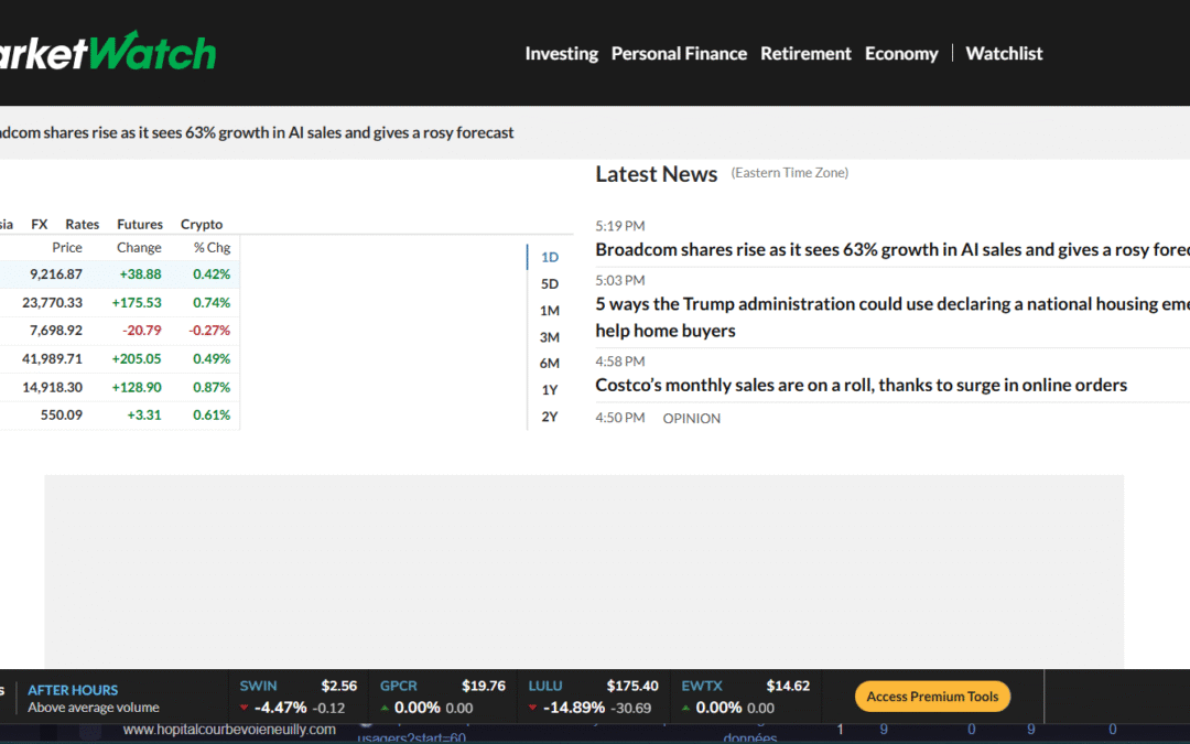 MarketWatch : votre boussole dans l&rsquo;univers des marchés financiers